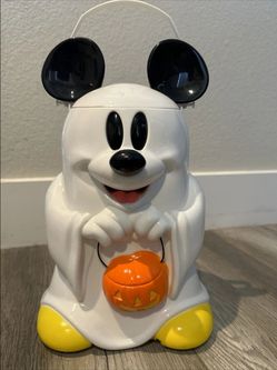 Disney Parks Mickey Mouse Ghost Happy Halloween Trick or Treat Popcorn Bucket