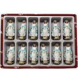 Set of 12 Pcs Mini Milagrosa Virgen De La Medalla Milagrosa 3" Religious Figurine Our Lady of The Miraculous Medal