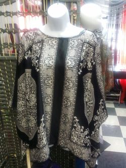 Black and white poncho