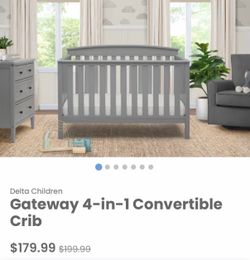 Delta Children Gateway 4-in-1 Convertible Crib *BRAND NEW*