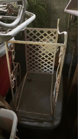 2 metal tables needs glasses old