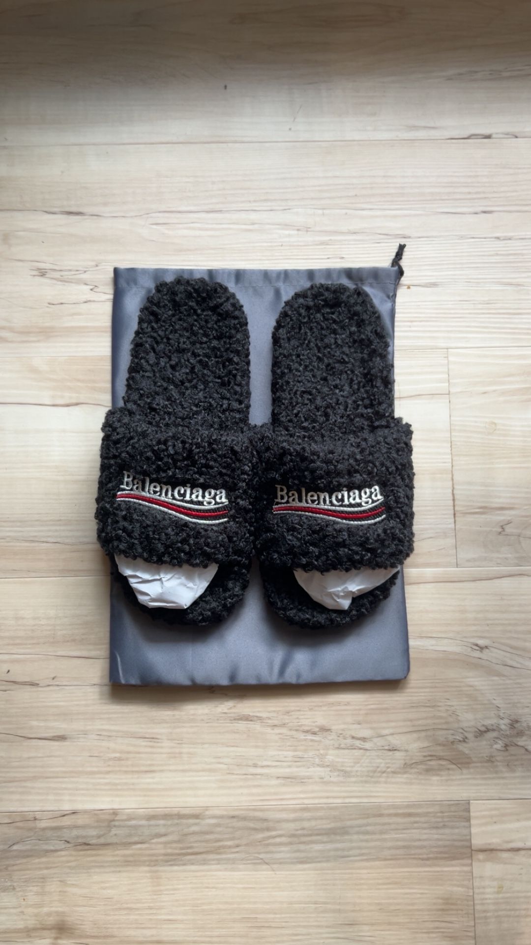 Black Balenciaga Slides