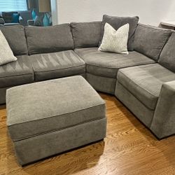 Radley Fabric 4-pc sectional sofa with ottoman 