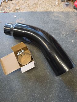 4" to 6" Turn Down Diesel Exhaust Tip Clamp On Black - Truck Parts