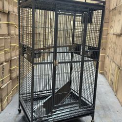 X Large 32” x 23” x 66”HParrot Bird Play Top Perch Stand Rolling Cage 