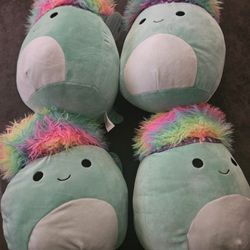 Squishmallows Squish-Doos Tyrus Fuzzy Rainbow Plush KellyToy 10 in. NWT