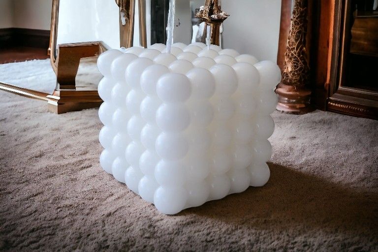 Bubble cube design , aromatic , pillar candle.