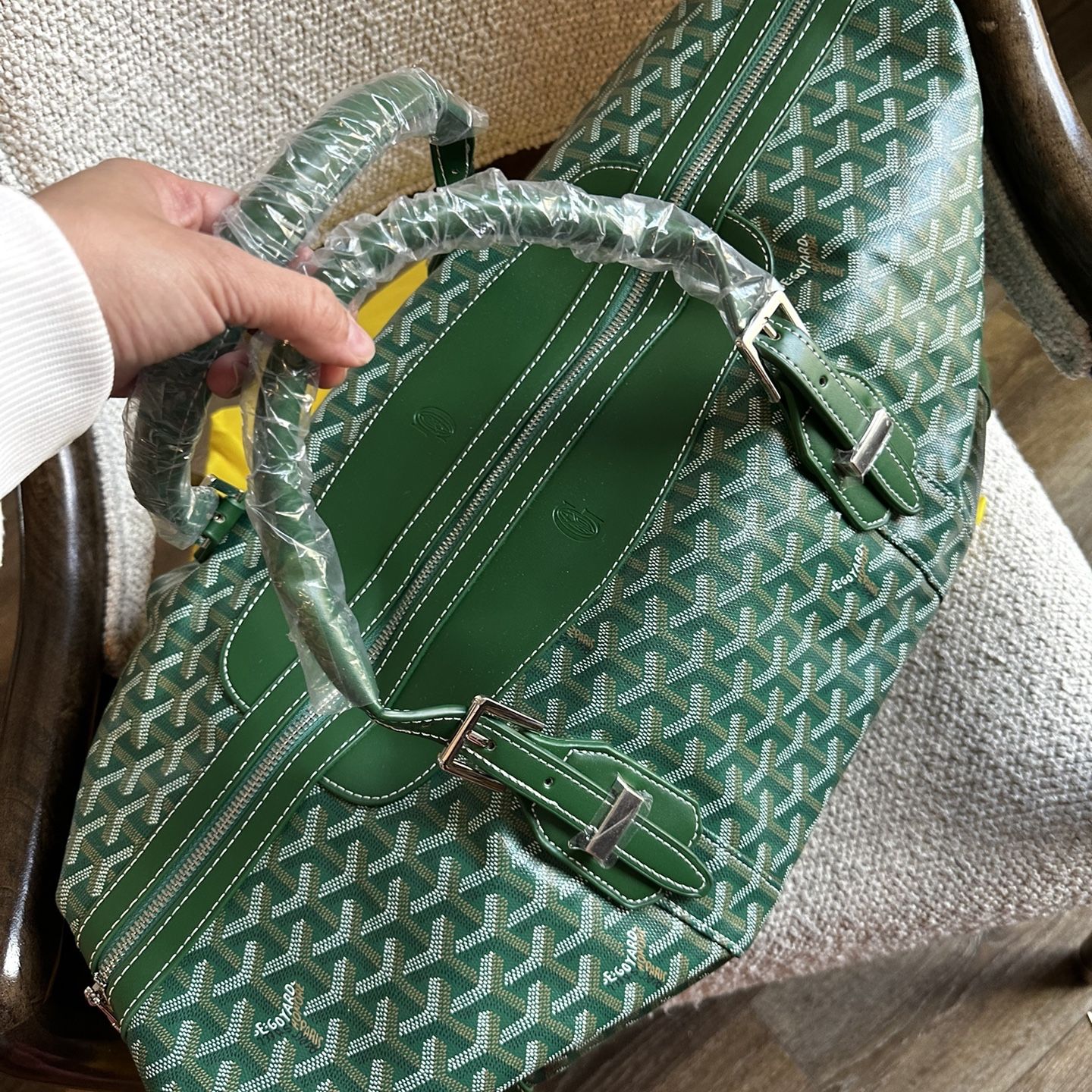 goyard duffle bag green