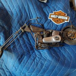 Vintage Handmade Metal Motorcycle Toy