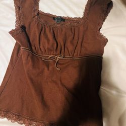 Brown laced shirt