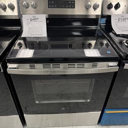 GE 30 in. 4 Burner Element Free-Standing Electric Range in Stainless Steel w/Stainless Knobs