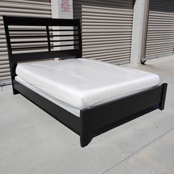 Queen bed frame with mattress