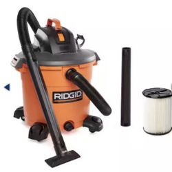 RIDGID 12Gal. 5.0 Peak HP NXT Shop Vacuum Wet Dry Vac with General Debris Filter, Locking Hose and Attachments