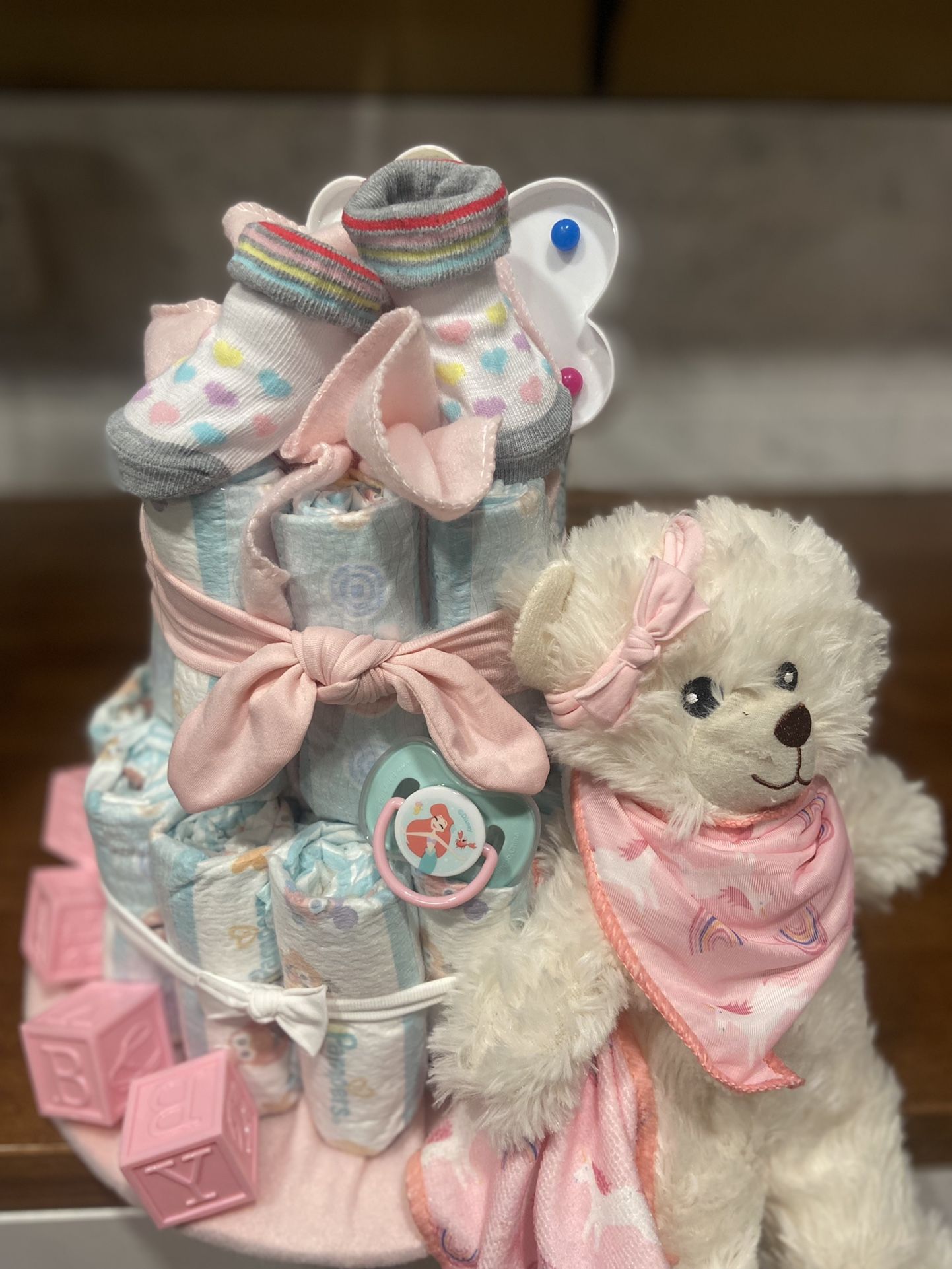 Girls Baby Shower Diaper Cake