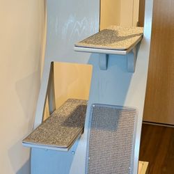 The Refined Feline Lotus Cat Tower – 69” Smoke Gray Modern Cat Tre