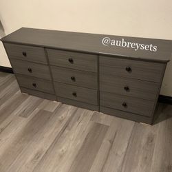 Grey 9 Drawer Dresser 