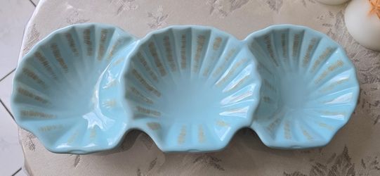 Vintage Ceramic Shell Relish Dish