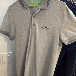 Grey Boss Polo Size S