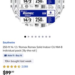 Romex 14/2 250ft