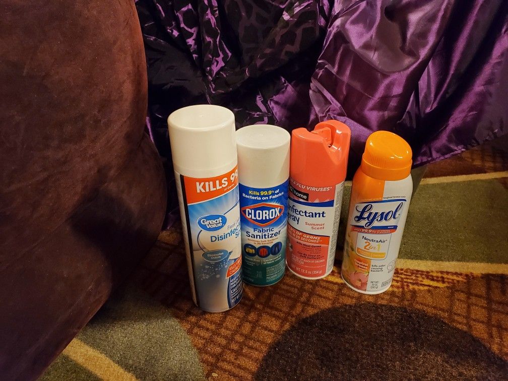 4 different disinfectant spray