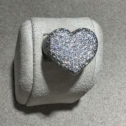 14k 11 Carat Diamond Heart Ring 