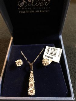 Silver and diamond necklace