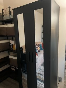 IKEA BRIMNES Wardrobe w/ Mirrors – Black