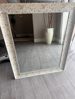 Mother of Pearl Mosaic Framed Wall Mirror