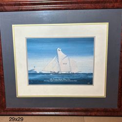 29x29 in framed print of the sailboat The Brixham Trawler Filmar TE21