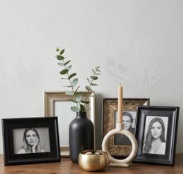 Mixed Picture Frame Set – 4 Frames, 1 vase, 1 candle holder, and 1 container