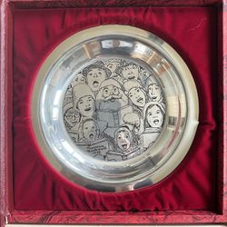 1972 Norman Rockwell The Carolers Sterling Silver Franklin Mint Christmas Plate