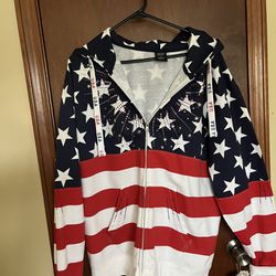 Women’s Red, White And Blue Hoodie