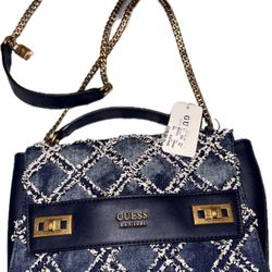 Guess Katey Denim Distress Convertible Bag Bbew