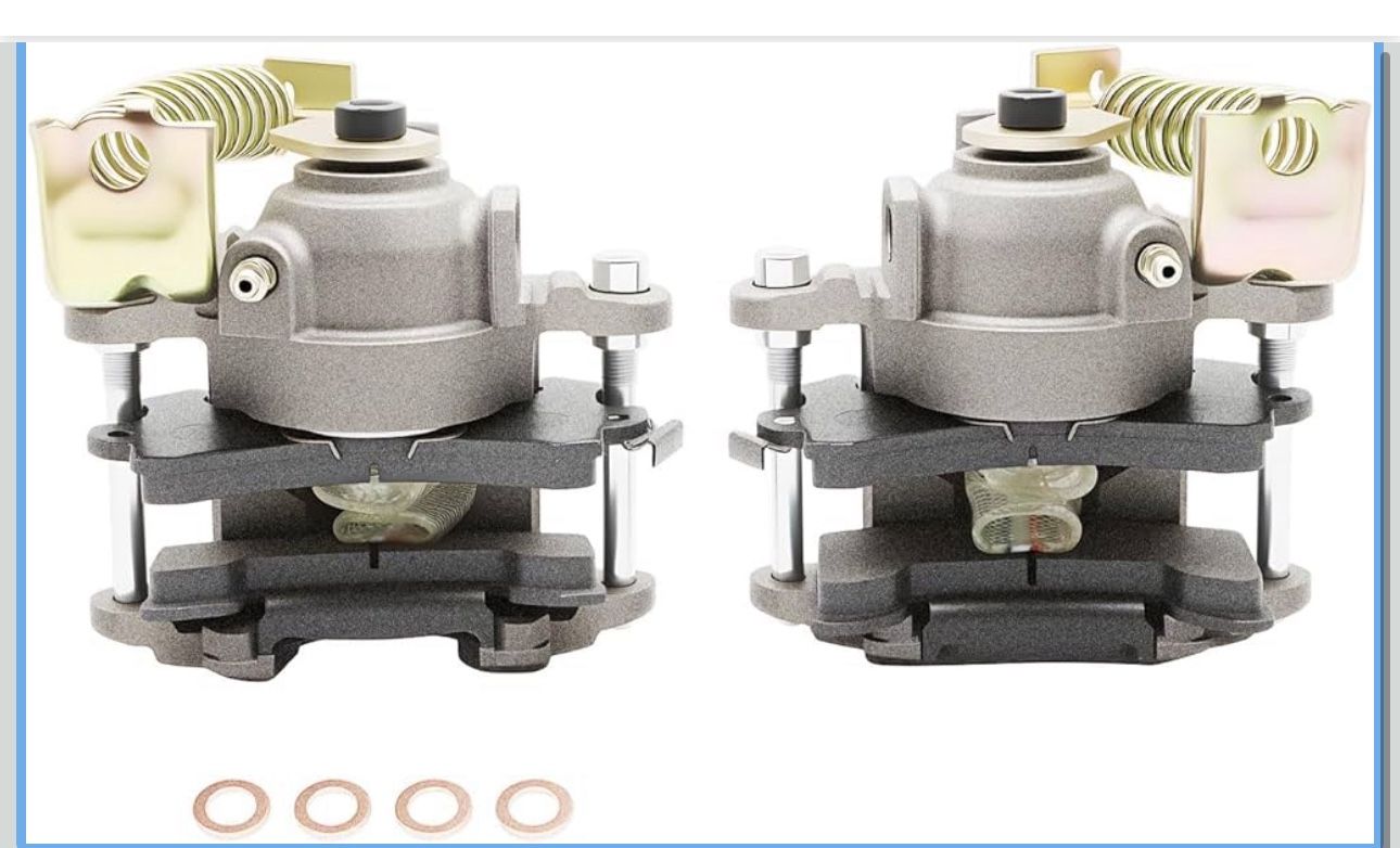 Rear Disc Brake Calipers Assembly w/Emergency Metric Conversion Compatible with Eldorado & Riviera & Toronado 1, Seville 1 GM 10/12 Bo