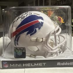 Joe DeLamielleure Signed Buffalo Bills Riddell Speed Mini Helmet Schwartz