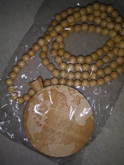 Wood bead necklace
