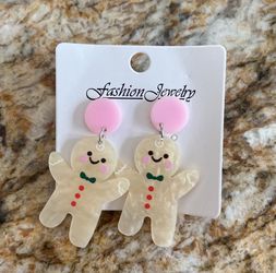 Christmas Earrings Gingerbread man Earrings 
