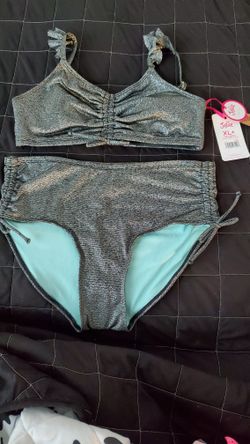 Girls Black & Silver Bikini Size 16/18