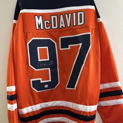 Connor McDavid signed Edmonton Oilers custom autographed jersey w/COA - XL  1011