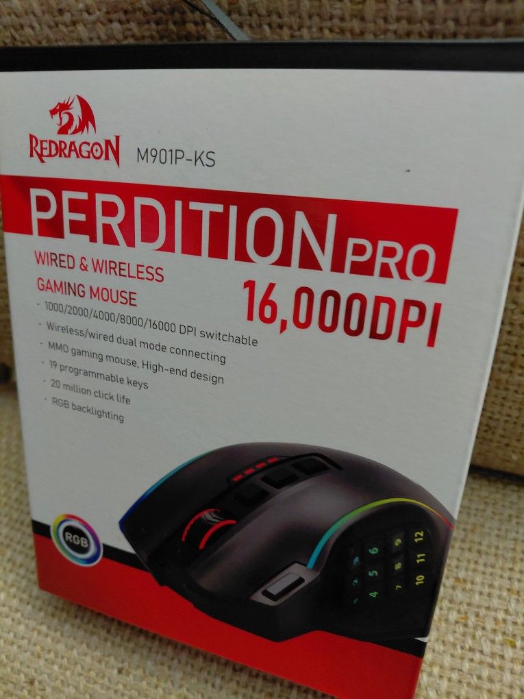 Redragon Perdition PRO 16,000 DPI Wireless Gaming Mouse