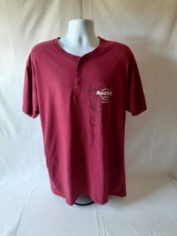 Hard Rock Cafe Cancun mens button front t-shirt XL