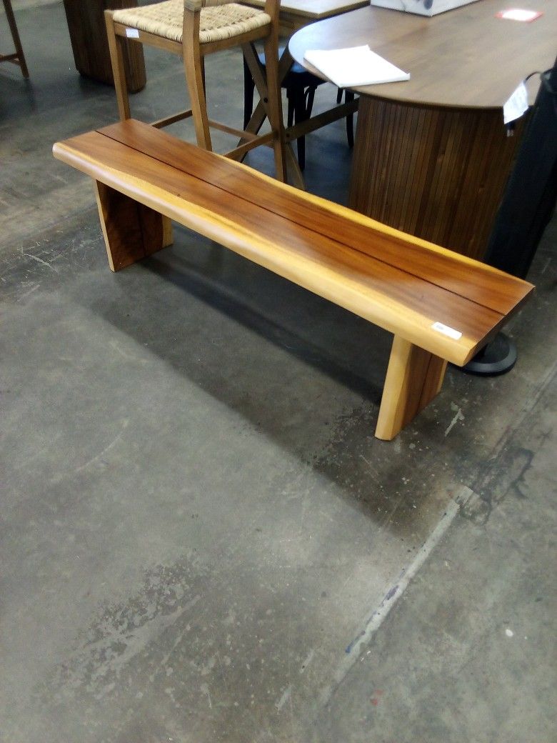 Sansur Rustic Pecan Live Edgewood Dining Bench