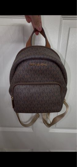 Michael Kors Brown Monogram Mini Backpack and Wallet