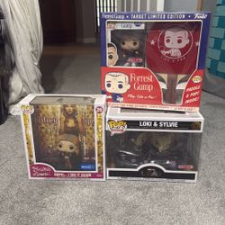 Funko Pops Forest gump, Britney Spears And Loki