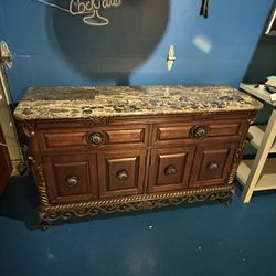Wooden Dresser/Cabinet With Granite Top 