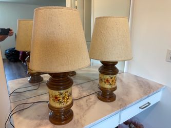 Pair of Vintage Floral Table Lamps