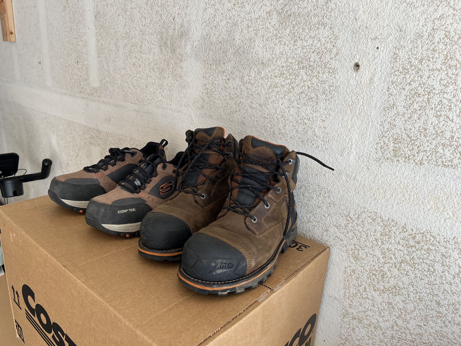 Sketchers And Timberland # 11 Steel Toe Shoes Almost New