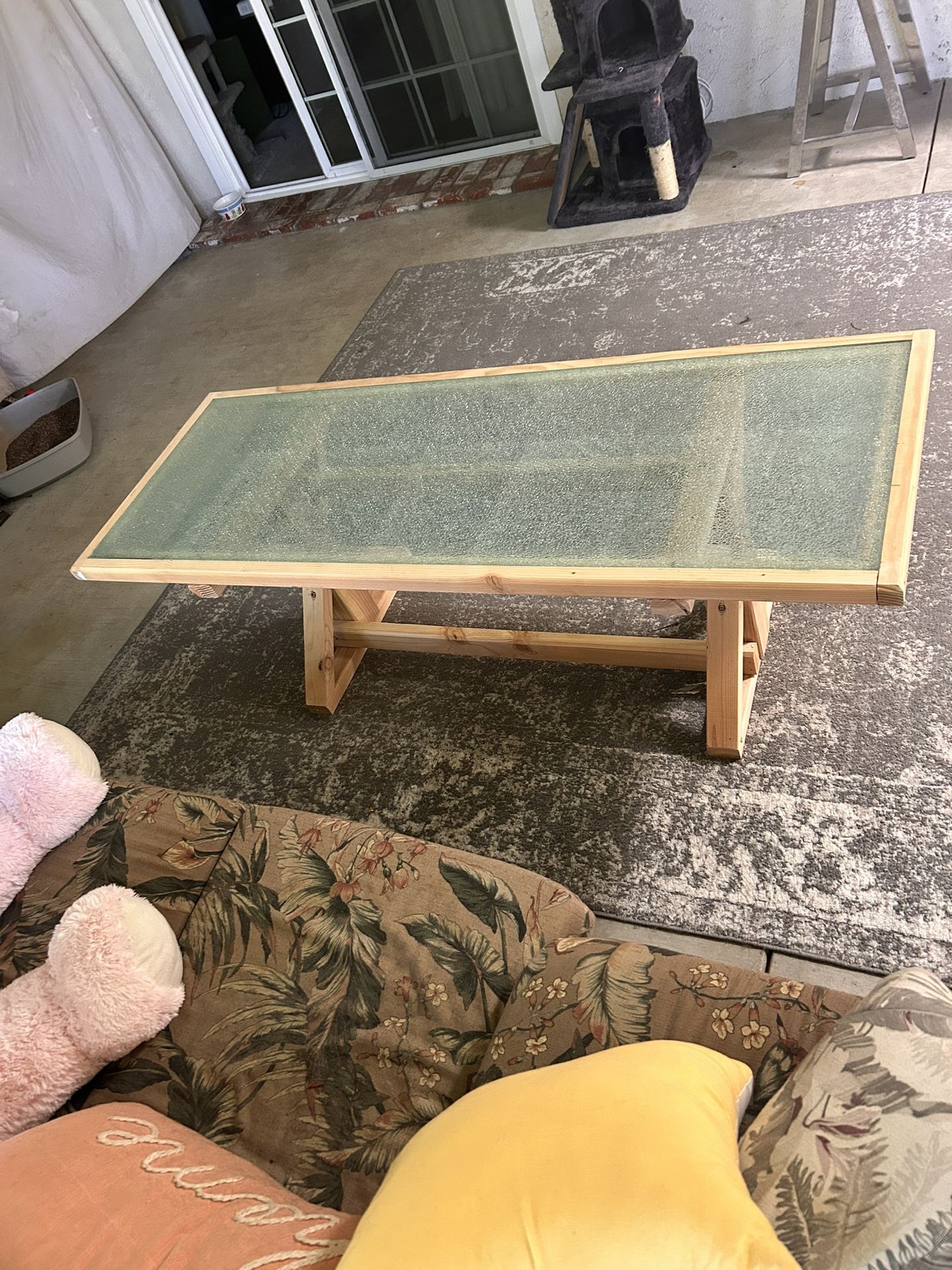 Crackled Glass Coffee Table