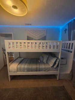 Twin Bunkbeds with Staircase Storage.