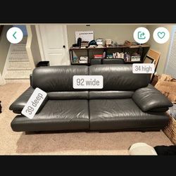 Gray Leather Couch, Loveseat, and Chair 